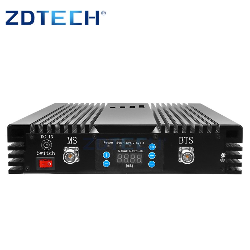 factory price customized frequency band 900/1800/2100MHz-30dBm Tri-Band analog repeater line amplifier booster